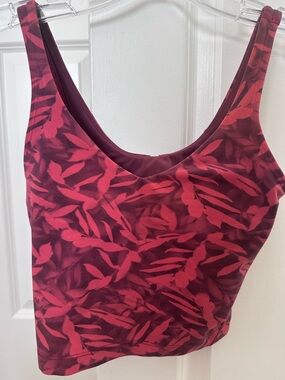 lululemon Burgundy Leaf Print Tank Top